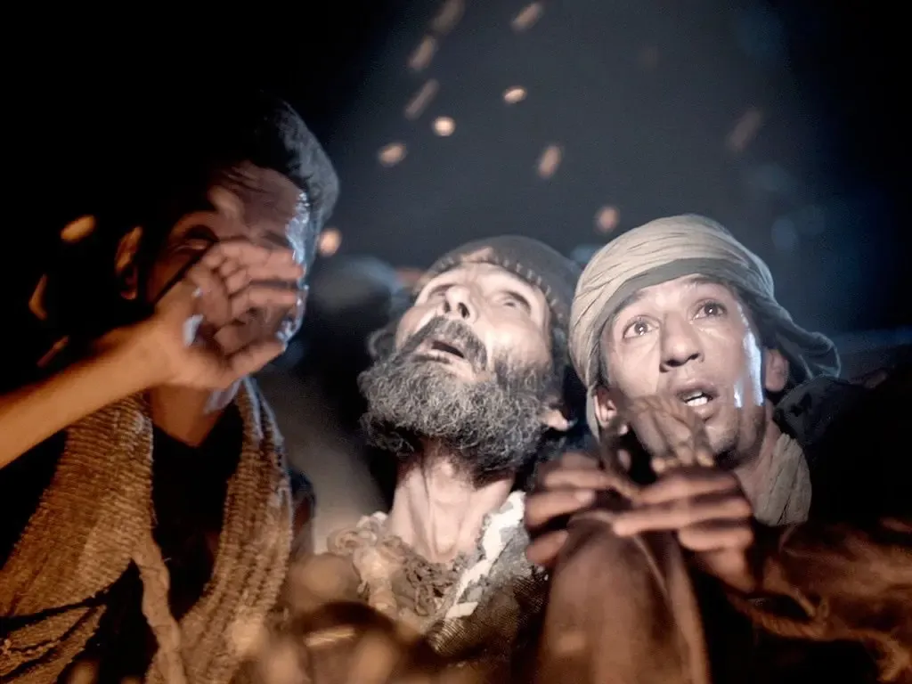 Pastores asombrados ante la gloria de los ángeles